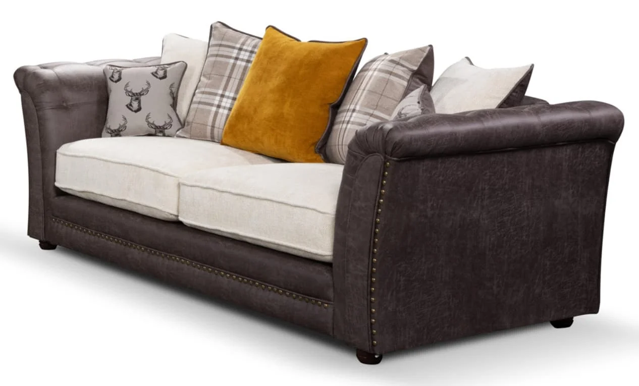 Lola 3 Seater DK Grey-Silver Check